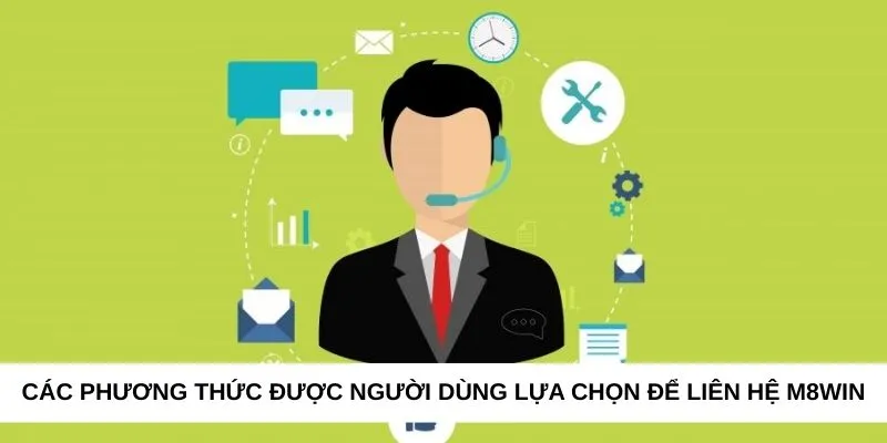 Các phương thức được người dùng lựa chọn để liên hệ M8WIN